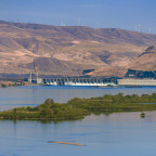 The John Day Dam is a concrete gravity run-of-the-river dam spanning the Columbia River near Goldendale, Washington. John Day Dam is part...