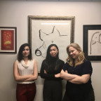 Hira Jaleel and Irene Au-Young with Animal Law Litigation Clinic Director Delci Winders as they prepare lawsuit to protect downed pigs in...
