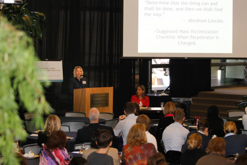 Deputy County Attorney of the Maricopa County Attorney's Office in Arizona, Keli Luther, co-trains on responding to mass victimization. P...