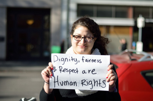Dignity, Fairness and Respect are Human Rights. Photo by Peter Khalil.