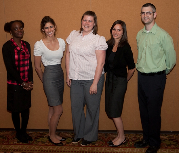 Five of NCVLI's Conference Volunteers (from left): Fumi Owoso, Jacqueline Swanson, Sarah Hays, Sarah Dandurand, and Zack Pollock (not pic...