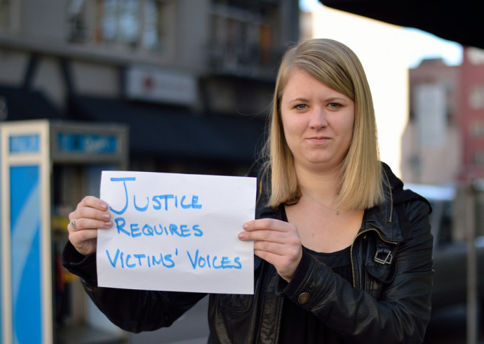 Justice Requires Victims' Voices. Photo by Peter Khalil