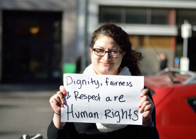 Dignity, Fairness and Respect are Human Rights. Photo by Peter Khalil.