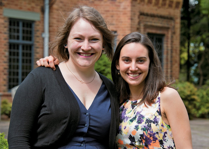 Keira Roberts CAS '15 (left) and Sarah Lowenstein CAS '15