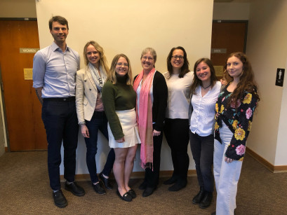 Pictured from left to right are Lewis & Clark Law School students with Professor Kathy Hessle...