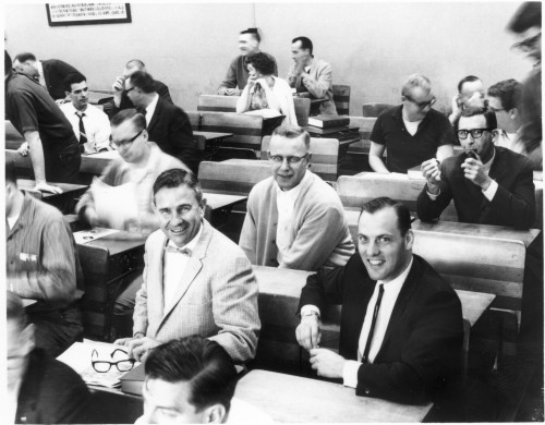Students take a break during a 1966 class held in the Giesy Building.
