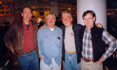 The Oregon group that took on Big Tobacco in the late 1990s–Ray Thomas '79, Chuck Tauman '77, Jim Coon '77, and Bill Gay...