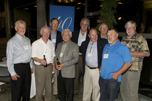 Members of the Class of 1971 enjoy each other's company during their 40th reunion.