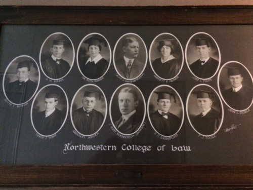 Northwestern College of Law's first class graduated in 1918. It included 8 men and 2 women.