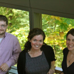 Green Energy Fellows Nick Lawton and Amelia Schlusser with Professor Melissa Powers