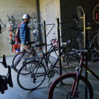 Lewis & Clark's bike-friendly campus includes a bike room at one of the school's LEED-certified buildings. (The Oregonian)
