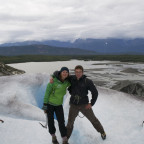 Ryan Shannon and friend on Davidson glacier outsider Skagway Alaska.