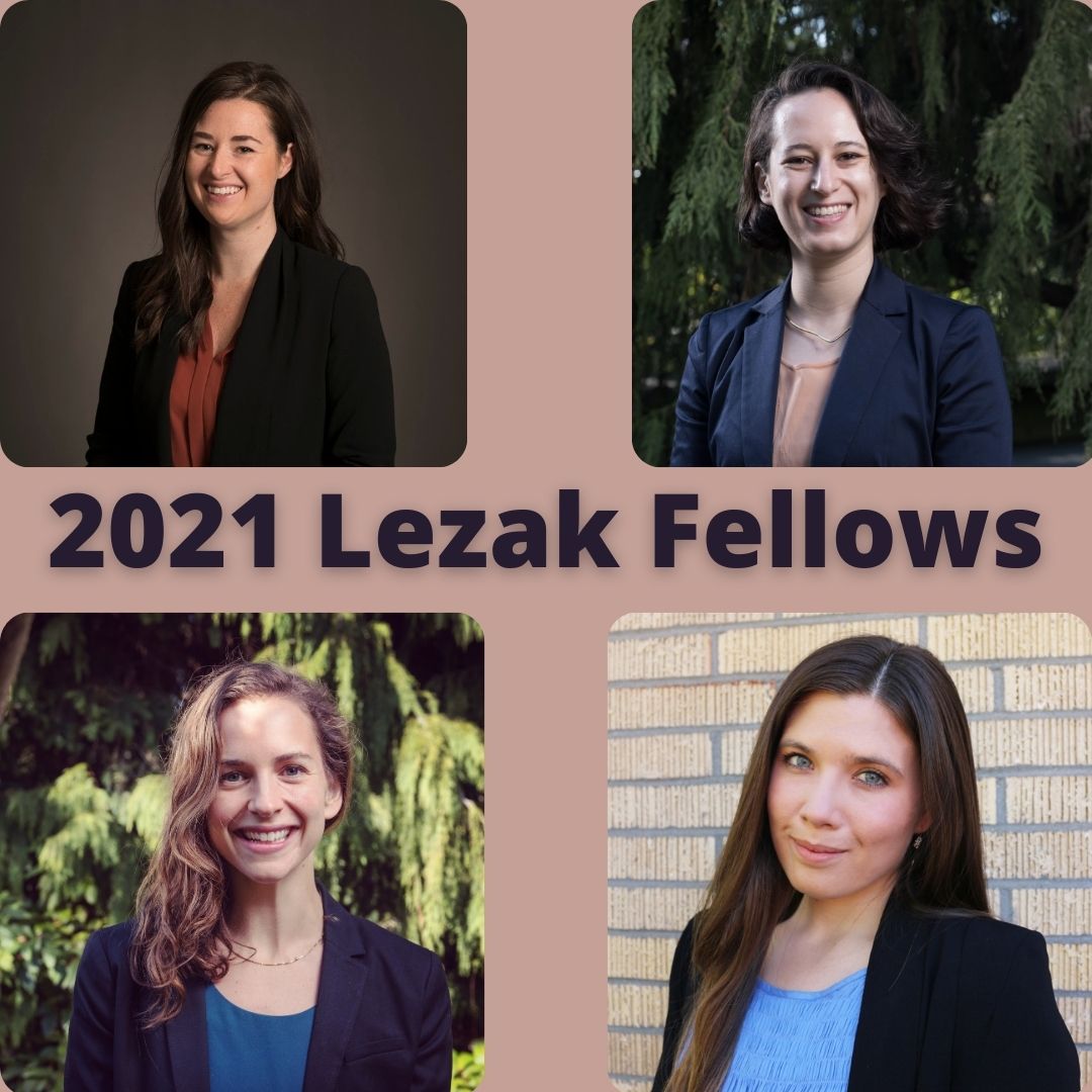 Clockwise from top right: Dara Illowsky '22, Marisa Fiat '23, Eliza Silverman '22, and Adrienne Del Monte '22.