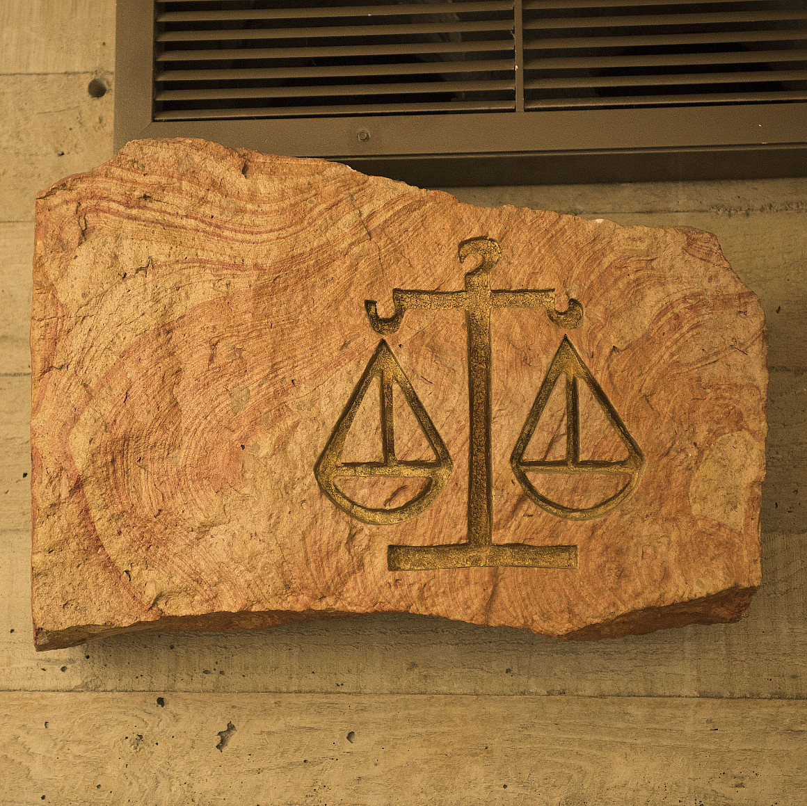 Wood scales of justice