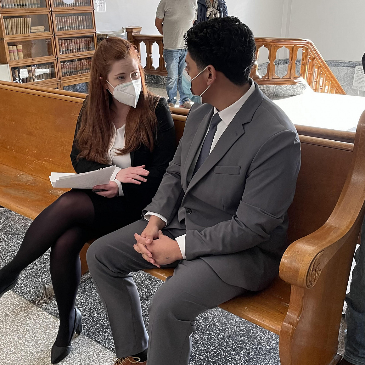 Natalie Hollabaugh speaking with a client