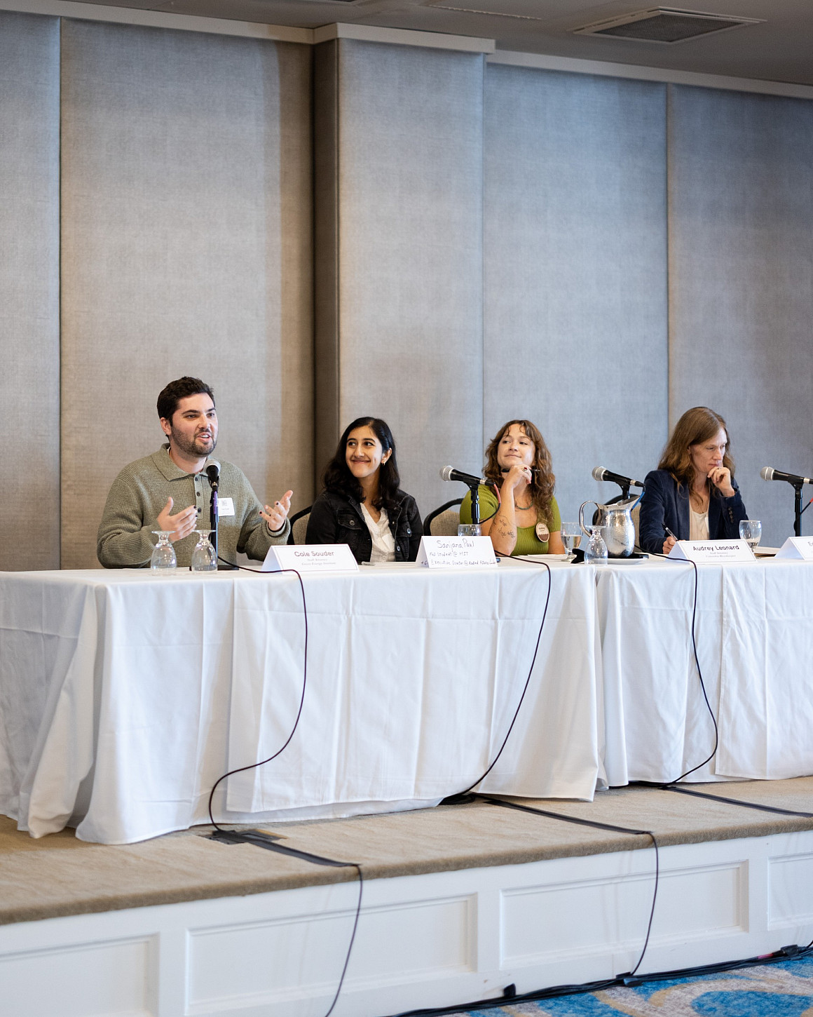 Cole (left) speaking at the Data Centers: New Kids on the Block panel