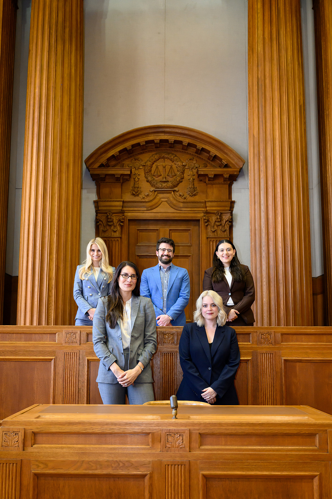 L to R: McKinzie Millard '28, Cameron Tow '28, Brooke Wolanin '28, Katie Jahangiri '26 and Mikki Ness '26.