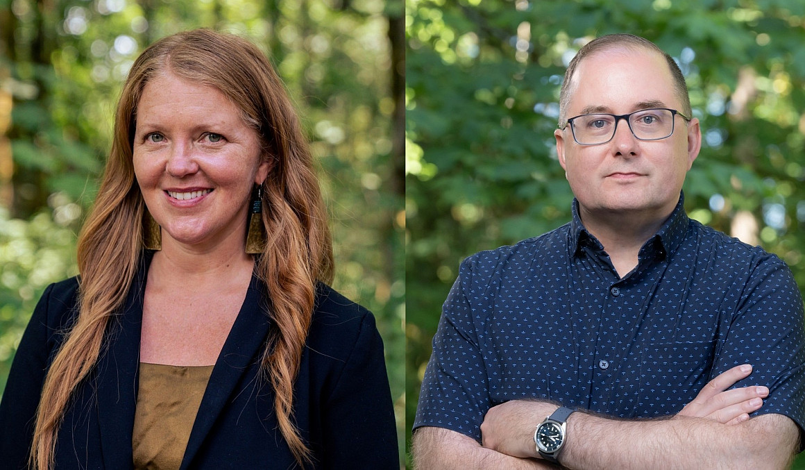 Prof. Erica Lyman (to the left) and Dr. Gregg Macey (to the right)
