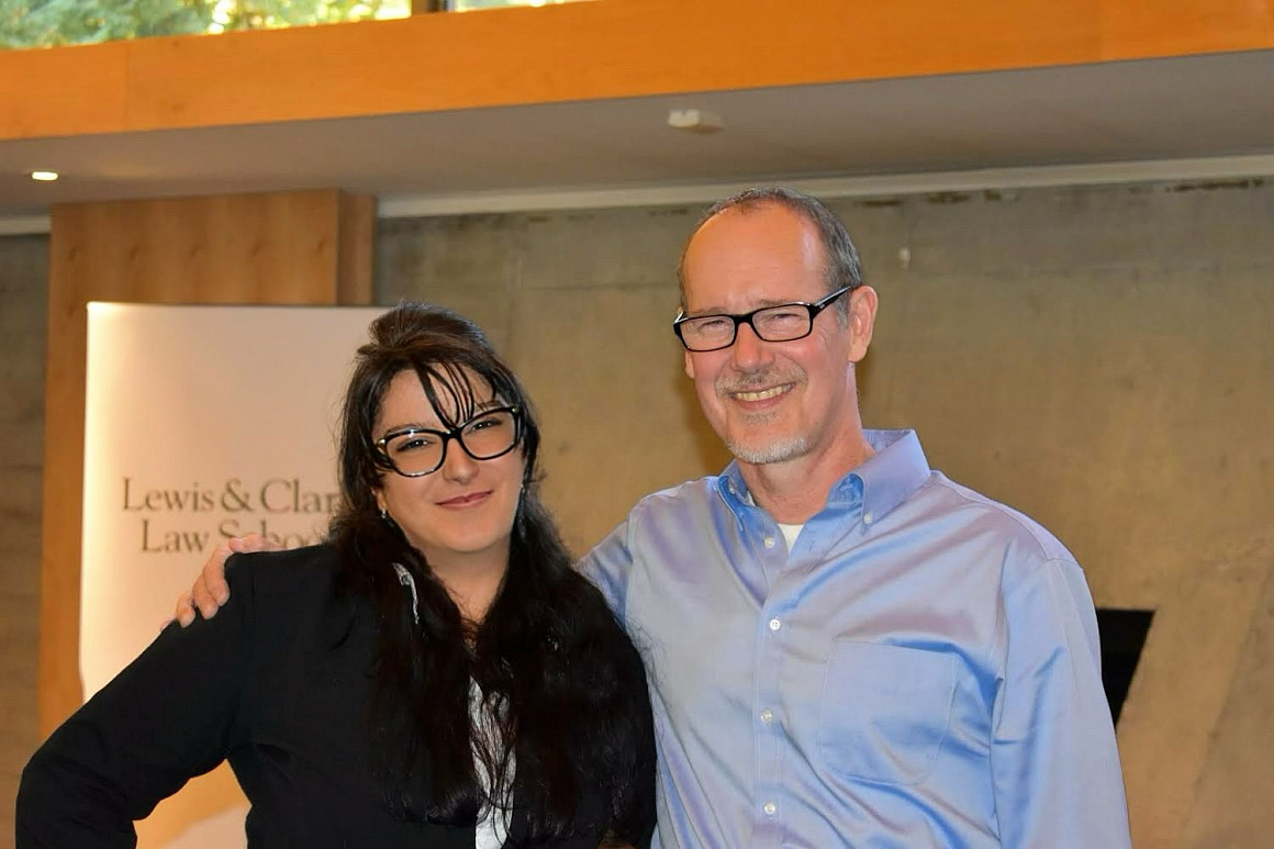 Kathrine Coohnjohn, '25, with Alaska Supreme Court Justice Jude Pate