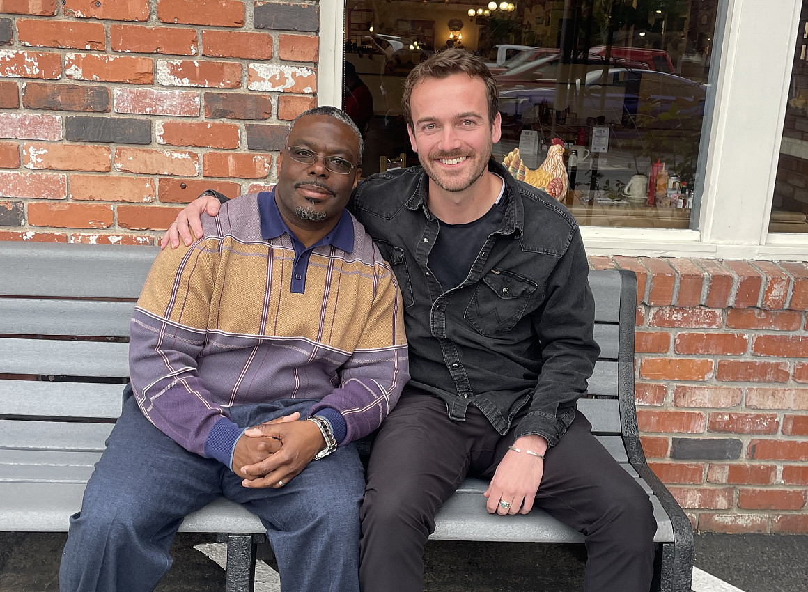 Will Currell '26 with his Parole Project Client.