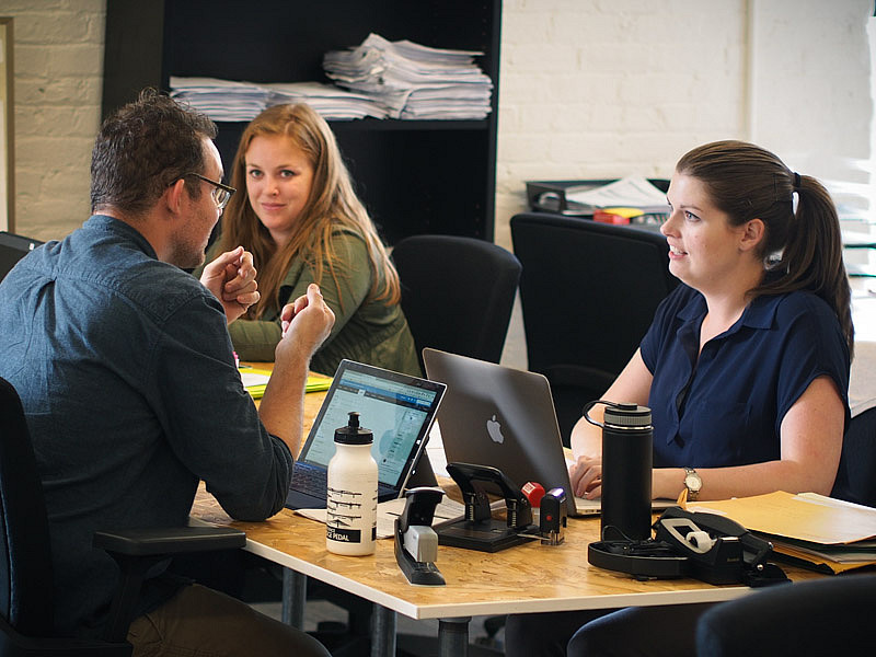 Students working at CJRC