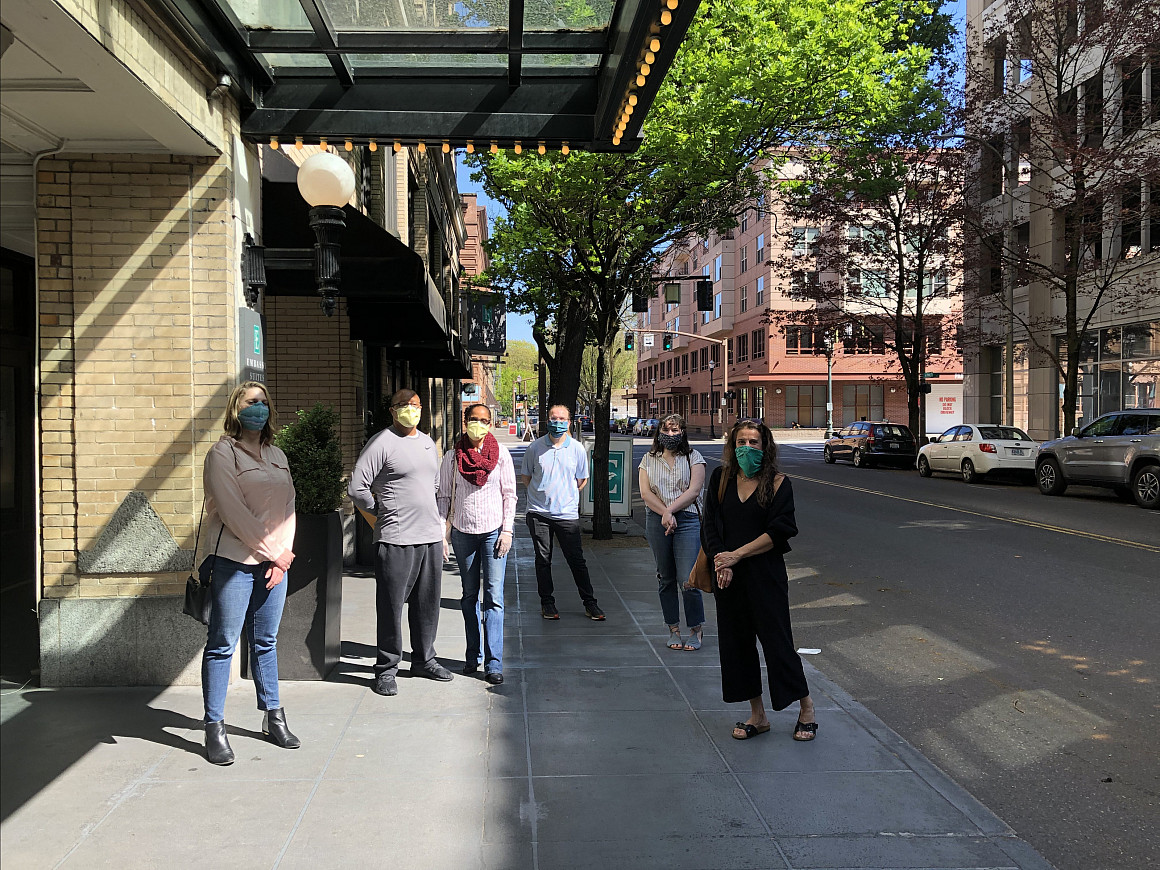 Joshua with family and Aliza Kaplan, Mieke de Vrind, and Taylor Rose.
