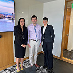 L to R: Administrative Patent Judge Frances Ippolito, Larry Furan '25,  and Julia Kottmeier '24
