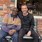 Will Currell '26 with his Parole Project Client.