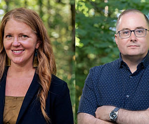Prof. Erica Lyman (to the left) and Dr. Gregg Macey (to the right)