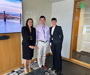 L to R: Administrative Patent Judge Frances Ippolito, Larry Furan '25,  and Julia Kottmeier '24