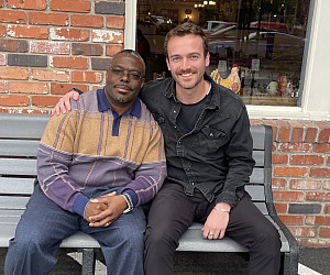 Will Currell '26 with his Parole Project Client.