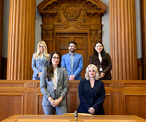 L to R: McKinzie Millard '28, Cameron Tow '28, Brooke Wolanin '28, Katie Jahangiri '26 and Mikki Ness '26.