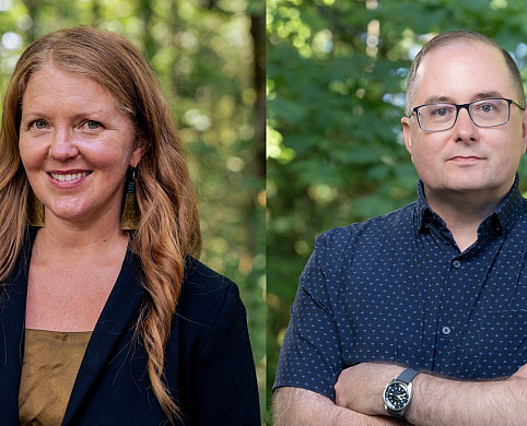 Prof. Erica Lyman (to the left) and Dr. Gregg Macey (to the right)