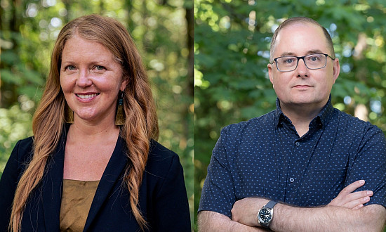 Prof. Erica Lyman (to the left) and Dr. Gregg Macey (to the right)