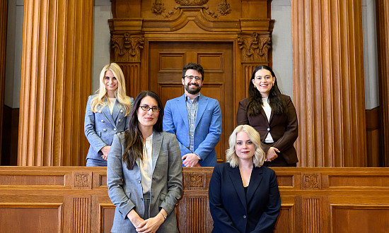 L to R: McKinzie Millard '28, Cameron Tow '28, Brooke Wolanin '28, Katie Jahangiri '26 and Mikki Ness '26.