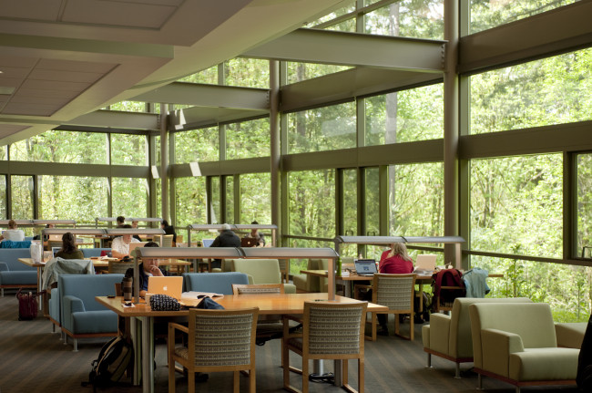 Tryon Creek State Park provides a tranquil backdrop for those studying in Wood Hall.
