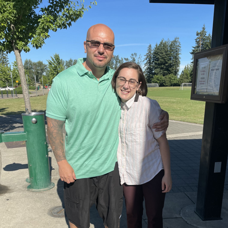 Clinic student Maggie Powers and the clinic's client Ronnie, who was released on June 24th after a successful parole hearing review.