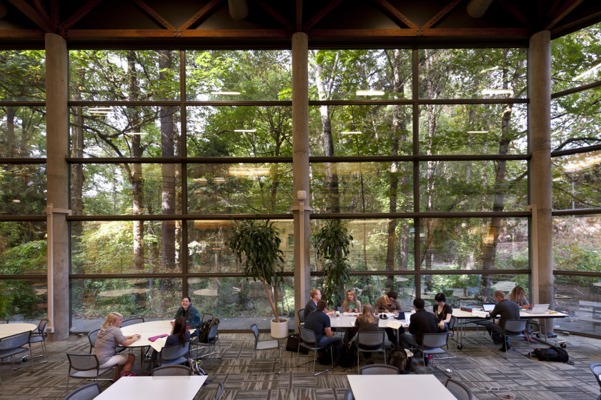 Legal Research Center (LRC) student lounge, lower level.  The Student Lounge in the Legal Resourc...