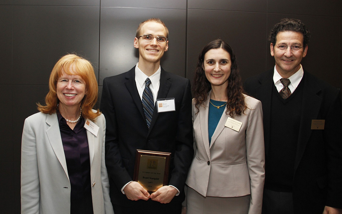Dean Jennifer Johnson, Brant Norquist- Attorney of the Year, Julieanna Elegant- Assistant Director of the SBLC, and Steve Goebel- Directo...