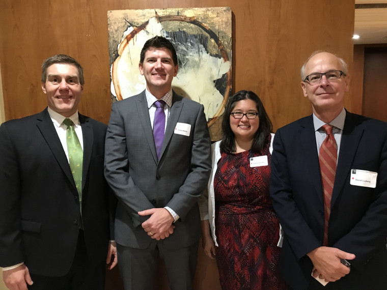 From left to right:  Justin B. Denton, Chair of the OSB Business Law Executive Committee; Casey Wood; Valerie Sasaki, Treasurer; and Davi...