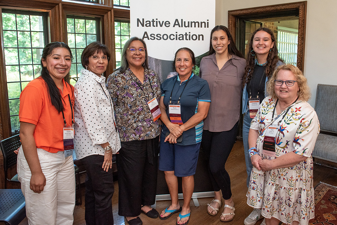 Members of the newly-reformed Native Alumni Association gather during Alumni Weekend in 2023.