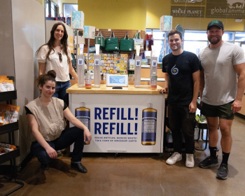 The Wonderfil team with a dispenser station.