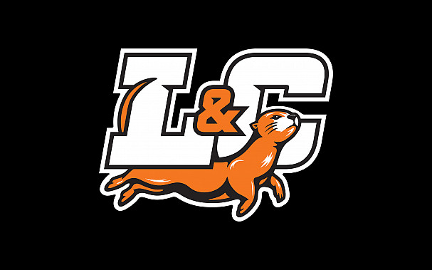 L&C emblem with full body river otter mascot intertwined