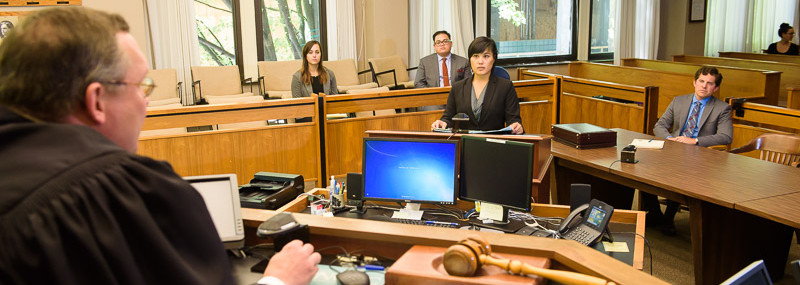 Students in courtroom