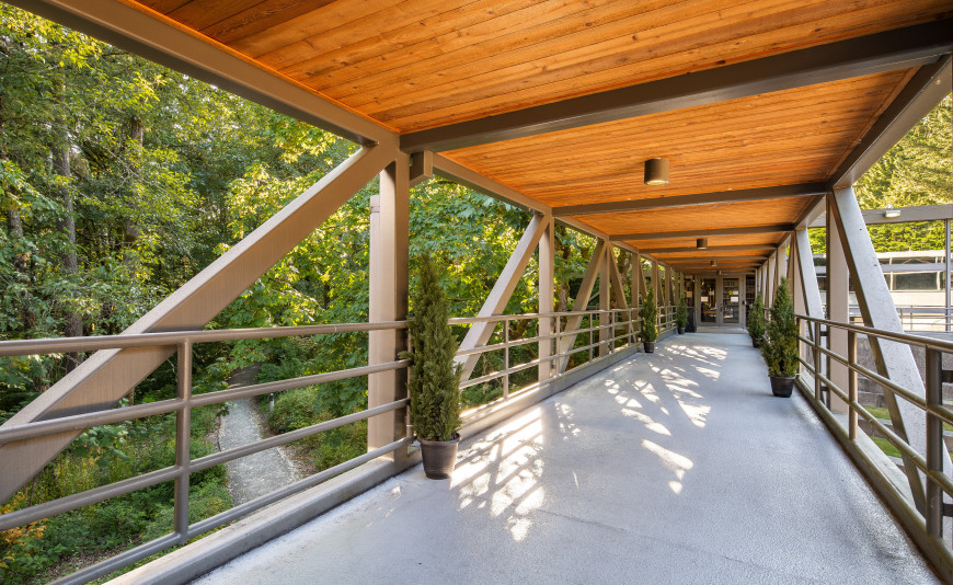 Sky bridge. The sky bridge above the law amphitheater connects Boley Law Library with the Legal Research Center (LRC). The sky bridge is ...