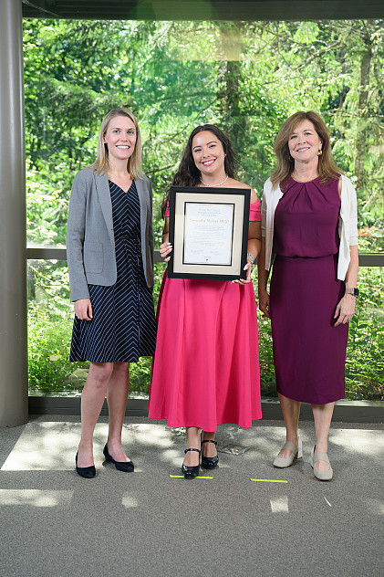 Ally McLain '18, Samantha Meron '20 and Dean Alicia Ouellette