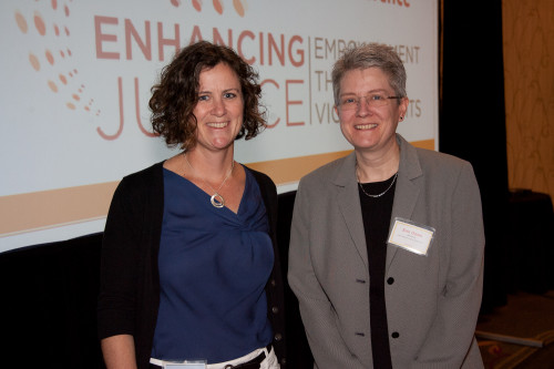 Meg Garvin with 2012 Legal Advocacy Award recipient, Erin Olson. - Photo by Chris F. Wilson