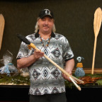 Bill holding a Coquille leister spear