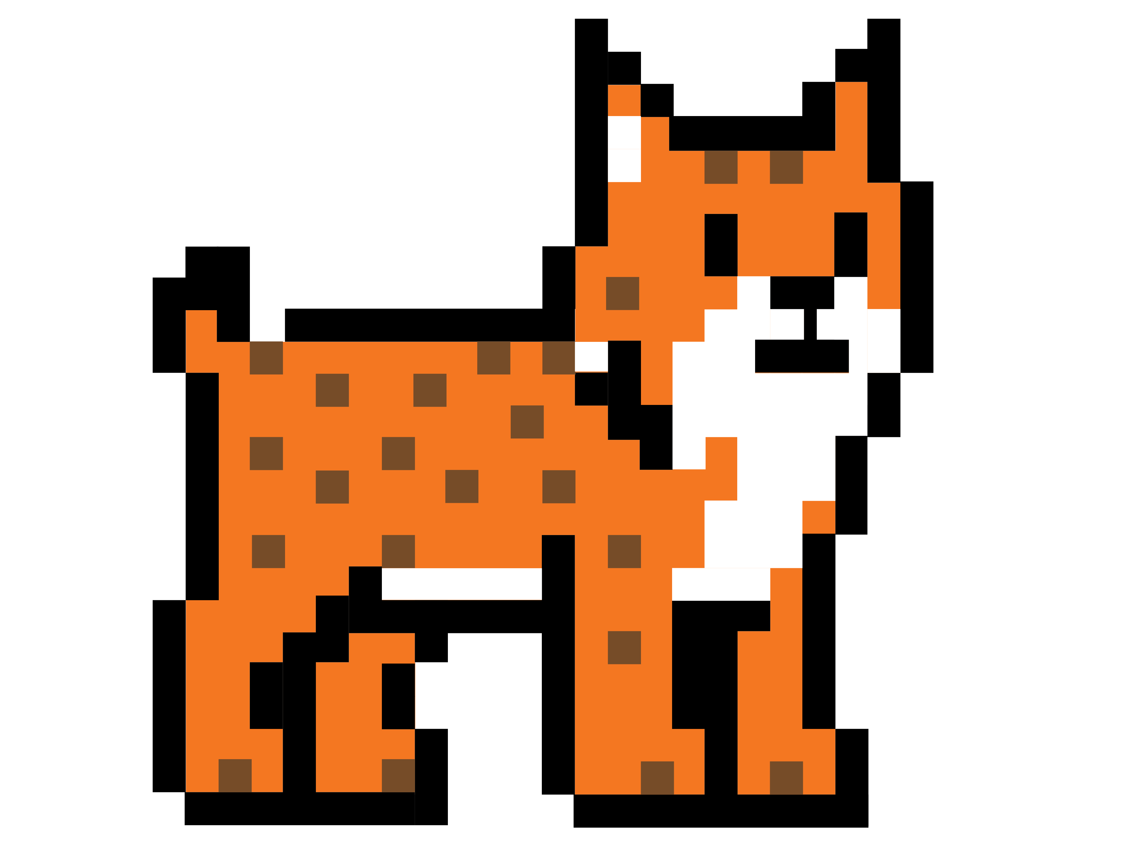 8-bit graphic of an orange lynx.