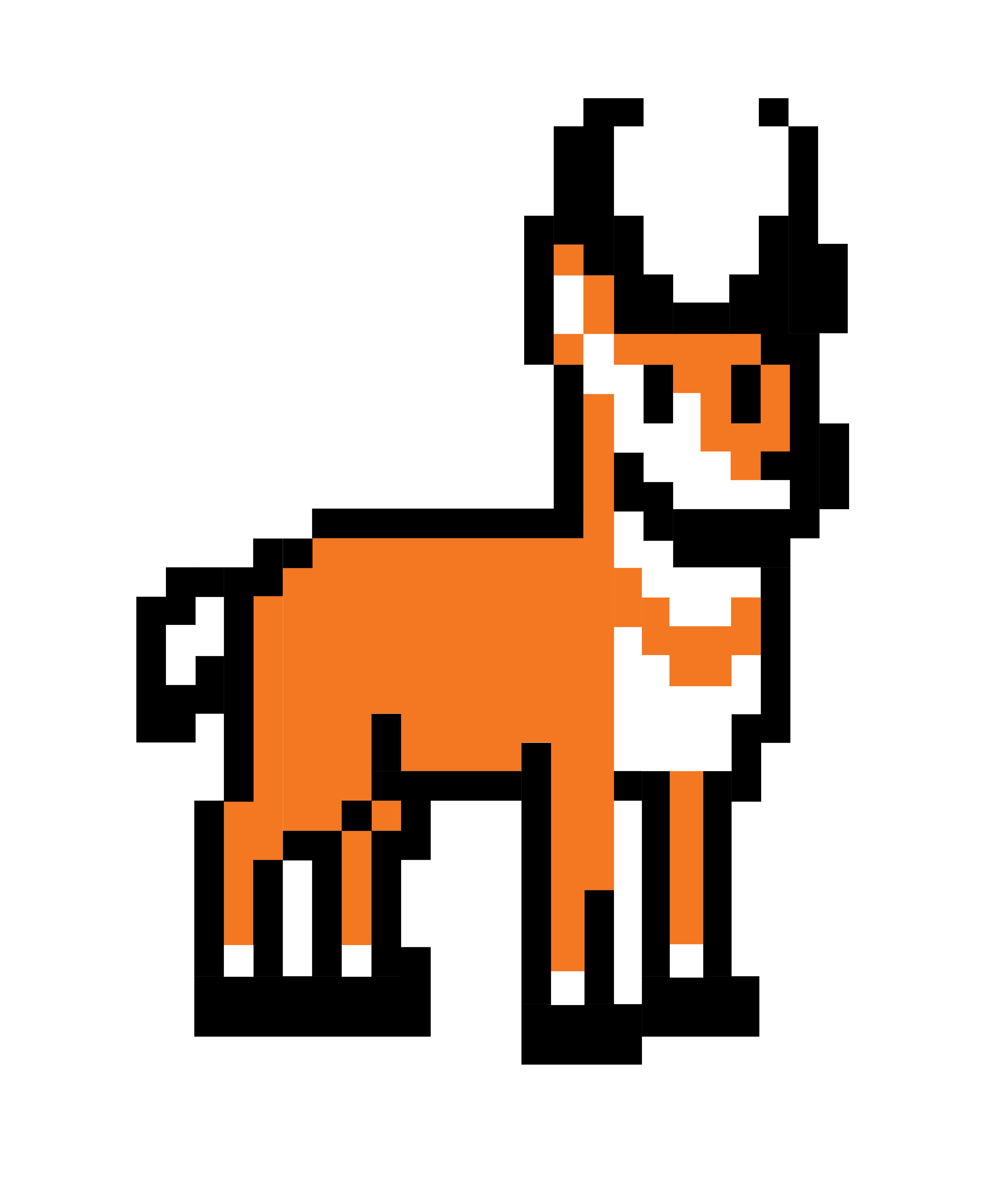 8-bit graphic of an orange pronghorn.